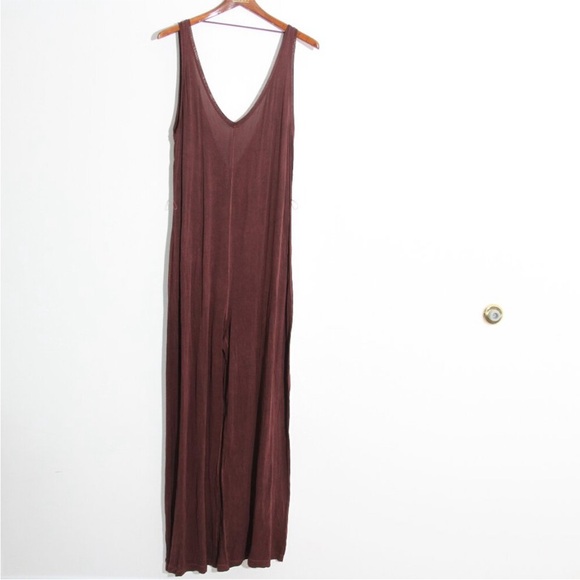 Lululemon Principal Dancer Jumpsuit *31" Midnight Maroon Cupro Sleeveless Sz 12 - Picture 2 of 13
